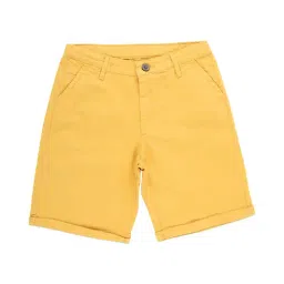 Peter England Kids Yellow Solid Shorts-image-73