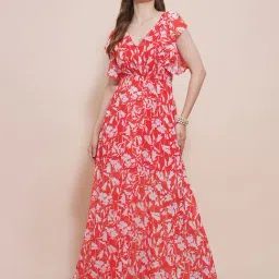 Globus Red Printed Maxi Dress-image-19