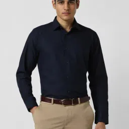 Van Heusen Navy Cotton Regular Fit Shirt-picture-26