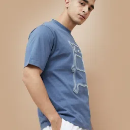Forca By Lifestyle Blue Relaxed Fit Texture T-Shirt image 3