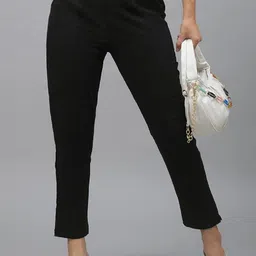 Me Craft Women Comfort Slim Fit Mid-Rise Trousers-image-83