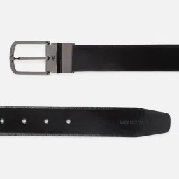 Van Heusen Brown Leather Solid Reversible Belt for Men image 3