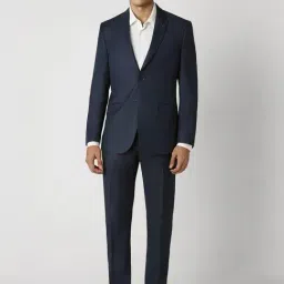 Van Heusen Navy Slim Fit Self Pattern Two Piece Suit-picture-29