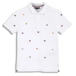 Tommy Hilfiger Kids White Embroidery Regular Fit Polo T-Shirt-picture-26