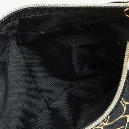 Ginger by Lifestyle Black & Golden Printed Free Size Toiletry Pouch image 3