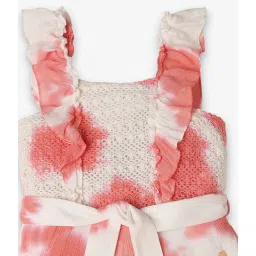 Ed-a-Mamma Kids Coral & White Tie-Dye Jumpsuit image 3