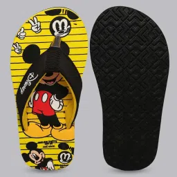 Kidsville Black & Yellow Mickey & Friends Printed Flip Flops image 3