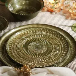 Pure Home and Living Set of 2 Green Ribbed Dinner Plates-picture-13