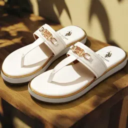 U.S. Polo Assn. Women's White T-Strap Sandals-picture-36