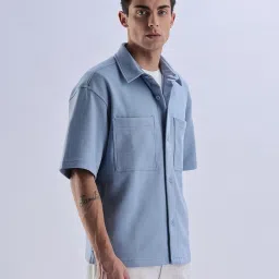 CALVIN KLEIN JEANS Blue Relaxed Fit Solid Shirt image 3