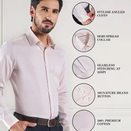 Louis Stitch Peach Cotton Regular Fit Printed Shirt image 3