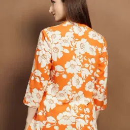 Melange By Lifestyle Rust Regular Fit Floral Print Kurti image 2