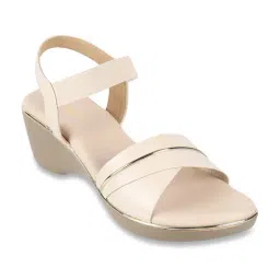 Walkway Women's Nude Pink Ankle Strap Wedges-picture-13