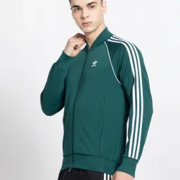 Adidas Originals Green Regular Fit Printed Sports Jacket image 3