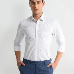 Arrow White Cotton Slim Fit Printed Shirt-picture-22