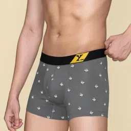 XYXX Vespa Grey Cotton Regular Fit Printed Trunks image 3
