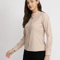 Fablestreet Pink Polycotton Solid Long Sleeves Shirt image 3