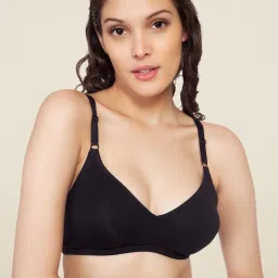 Soie Black Demi Cup Non Wired Non Padded Bra image 1
