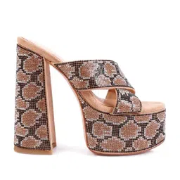 London Rag Women's Diamante Gold Cross Strap Sandals-image-47