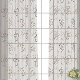 GM Sheer Embroidery White & Gold Polyester 7 ft Eyelet Ring Top Door Curtain - Set of 1 PC-picture-15
