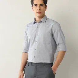 Arrow Grey Regular Fit Self Design Shirt image 3