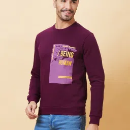 Being Human Red Oversized Print Sweatshirt image 3