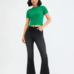 Elle Black Bootcut Solid Jeans image 4
