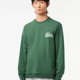Lacoste Green Cotton Regular Fit Logo Printed Sweatshirt-picture-18