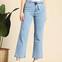Mast & Harbour Women Straight Fit High-Rise Jeans Comes With A Belt-picture-36
