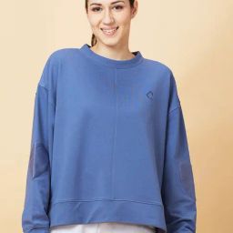 Being Human Blue Relaxed Fit Oversized Sweatshirt-picture-26
