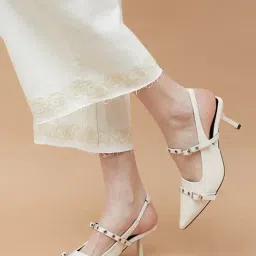 Ginger by Lifestyle Women's Off White Sling Back Sandals-picture-24