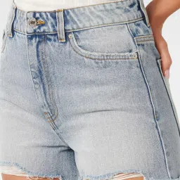 Forever New Blue Cotton Regular Fit Shorts image 3