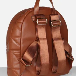 Van Heusen Brown Quilted Backpack image 3
