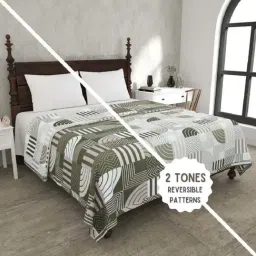 JaipurFabric Moss Green Mulmul Cotton 150 GSM Reversible Ac Dohar image 3