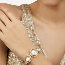 Zaveri Pearls Set of 2 Gold Tone Dazzling Austrian Diamonds & Stones Fusion Bracelets-ZPFK17940 image 3