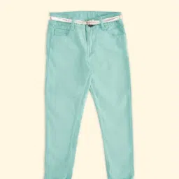 Pantaloons Junior Aqua Blue Cotton Regular Fit Trousers-picture-20