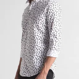Simon Carter London White Printed Slim Fit Shirt image 3