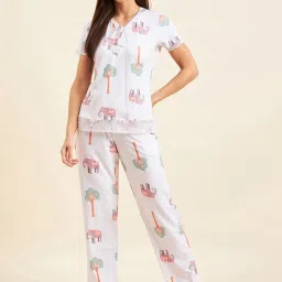 Sweet Dreams White Printed T-Shirt Pyjama Set image 3