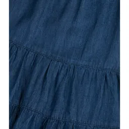 Gini & Jony Kids Blue Solid Dress image 3