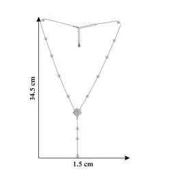 Rihi by P.C. Chandra Jewellers 92.5 Sterling Silver Cube Necklace with Pearls for Women & Girls image 3