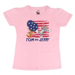 Tom & Jerry Girls Pink & Red Pure Cotton Regular Top-picture-47