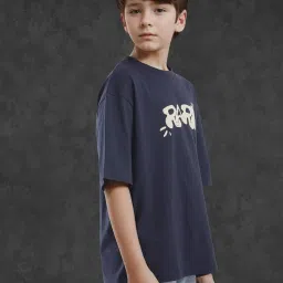 Rare Ones Boys Navy Cotton Graphic T-Shirt image 3
