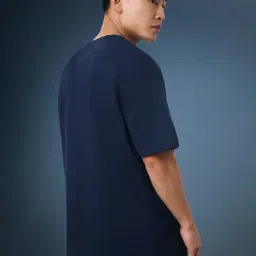 The Souled Store Blue Cotton Loose Fit Printed T-Shirt image 2