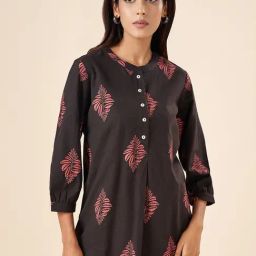 Akkriti by Pantaloons Black Cotton Printed Tunic-picture-16