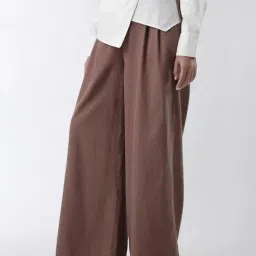 RAREISM Brown Blended Solid Trousers image 4