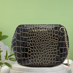 Caprese Faux leather Black Women Sling Bag-image-70