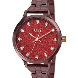 DressBerry Women Brass Embellished Dial & Bracelet Style Straps Analogue Watch DB-SS25-5B image 3