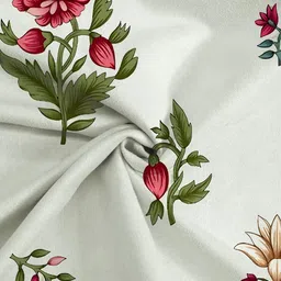 Steve & Anderson Bharat Motifs Pink & White 2 Pieces Floral Window Curtain (5 Feet) image 2