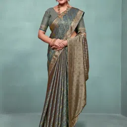 Saree Mall Blue Woven Sarees With Unstitched Blouse-picture-35