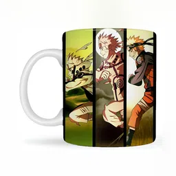 Mr UVD White & Green Cartoon Characters Printed Ceramic Glossy Mug 350 ml-picture-12